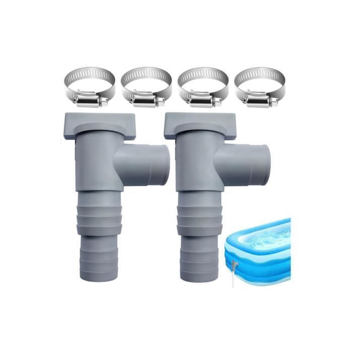 Vanne D'arrêt De Piscine 2 Pièces, Vanne D'arrêt 32 Mm, Robinet De Piscine 32 Mm Avec 6 Colliers De Serrage Vanne A Piston 96377777