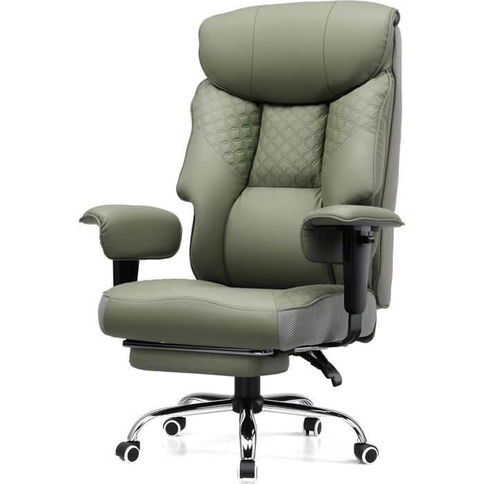Chaise Gaming Grandes Tailles 180kg Bureau Ergonomique Siège 3D Réglable avec Repose Pieds Cuir PU Confort - vue 2