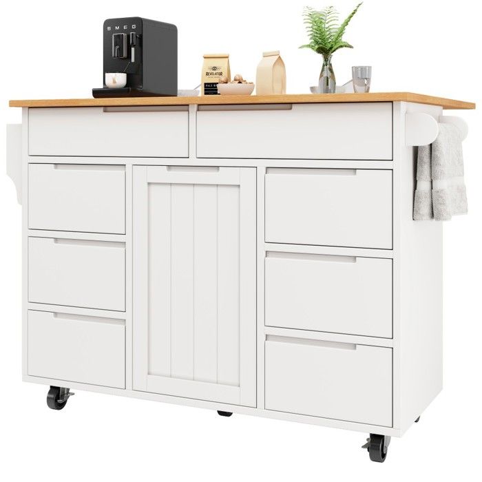 Îlot Central Cuisine Moderne Blanc 122x46-74 5x91 5cm Desserte Extensible 8 Tiroirs Étagère Épices Chariot Service Roulettes Îlot Central Cuisine Moderne Blanc 122x46-74 5x91 5cm Desserte Extensible 8 Tiroirs Étagère Épices Chariot Service Roulettes