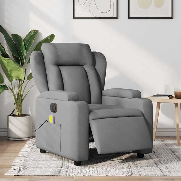 NEW 2026 Fauteuil Massant inclinable - Chaise simple - Multifonctionnel - électrique gris clair tissu 77x94.5x100 cm L3250 NEW 2026 Fauteuil Massant inclinable - Chaise simple - Multifonctionnel - électrique gris clair tissu 77x94.5x100 cm L3250