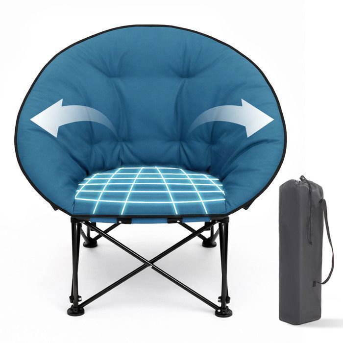 Sekey XXL Chaise de Camping – Pliable Coussinée 140 kg – Jardin Pêche Balcon Plein air