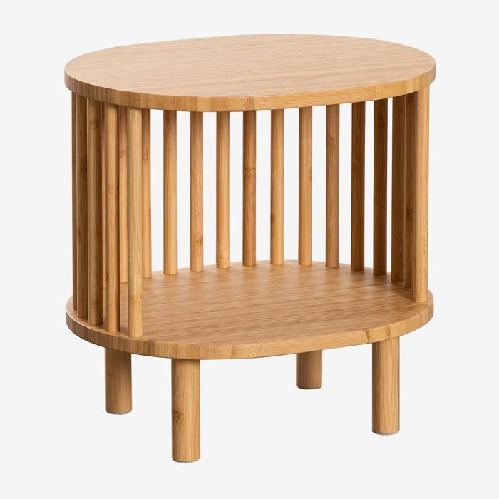 Table dappoint ronde - Divit RI83 - Bambou naturel - Ø41 5 x H40 cm - 2 étagères