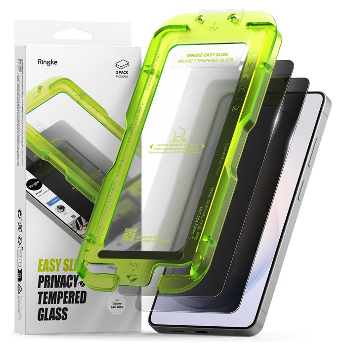 Lot de 2 protections décran Ringke Easy Slide Tempered Glass pour Samsung Galaxy S26 Ultra - Black