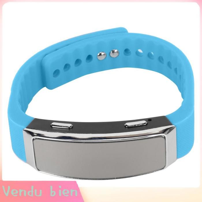 HURRISE Enregistreur Montre Rduction Bruit Activation Vocale Enregistrement Son Montre Bracelet Bleu 16 Go