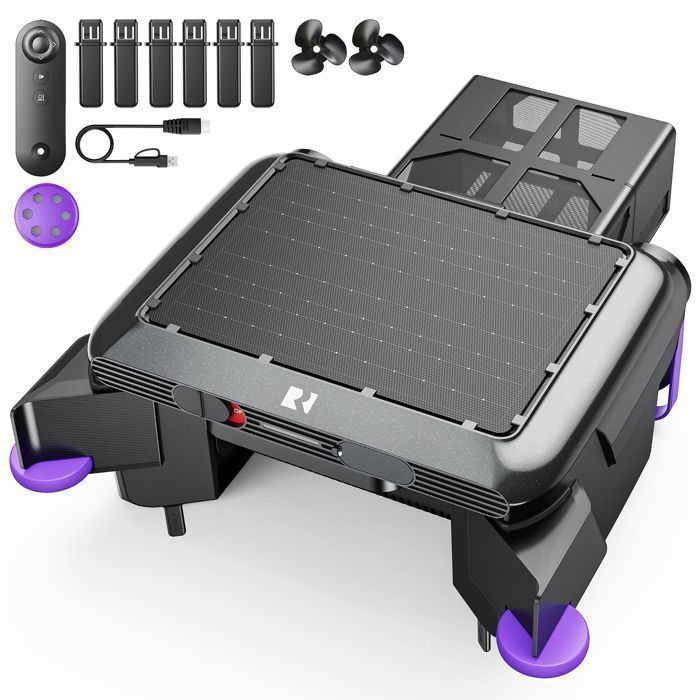 Robot Nettoyeur de Piscine Solaire-Redroad P5-Nettoyage de Surface 24/7Filtre 150μmDistributeur de Chloreavec Télécommande