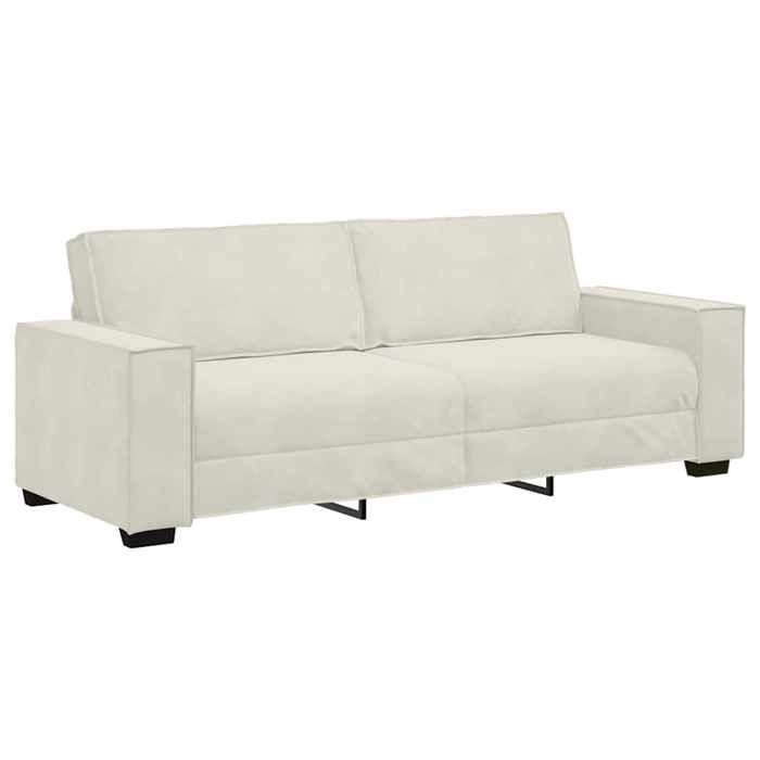 Canapé à 3 places VIDAXL Sofa triple Crème 220x78x84 cm Velours S2843
