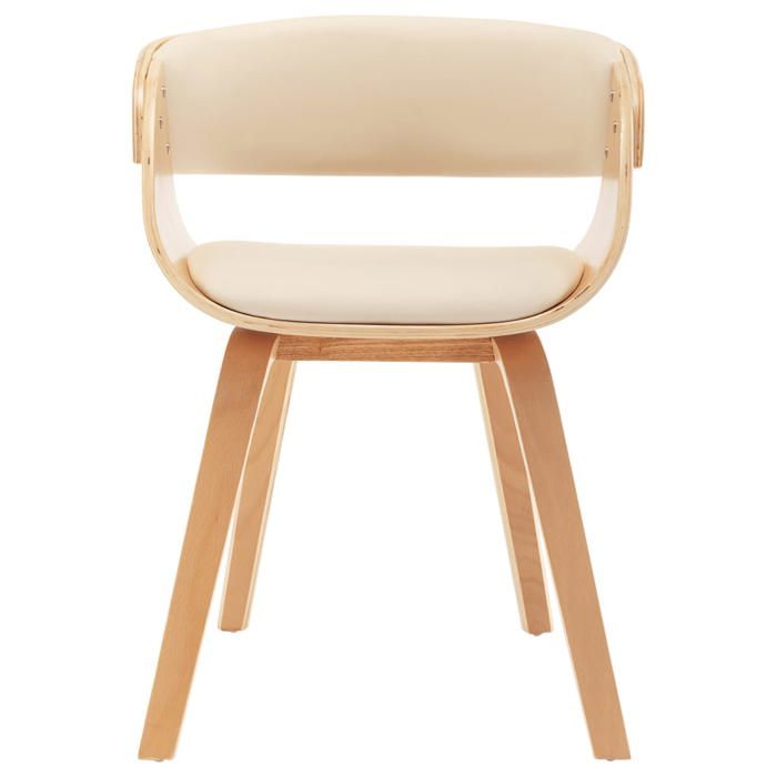 1 PC Chaise de repas - Moderne - Chaise cuisine/salon - Crème Bois courbé et similicuir 53x52x70 cm C7