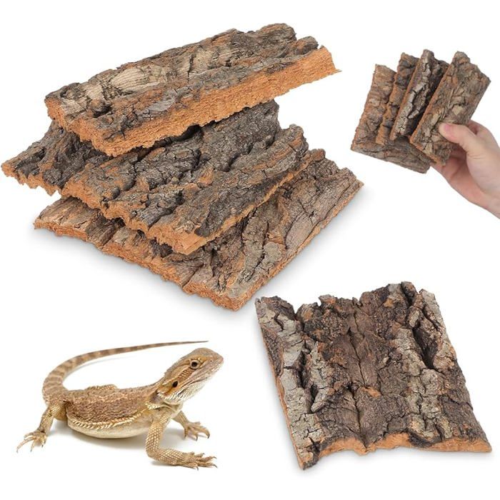 de 4 Tois de Fond en écorce de liège Naturel pour Reptis Escalade Terrarium Perche en Liège Naturel Accessoires
