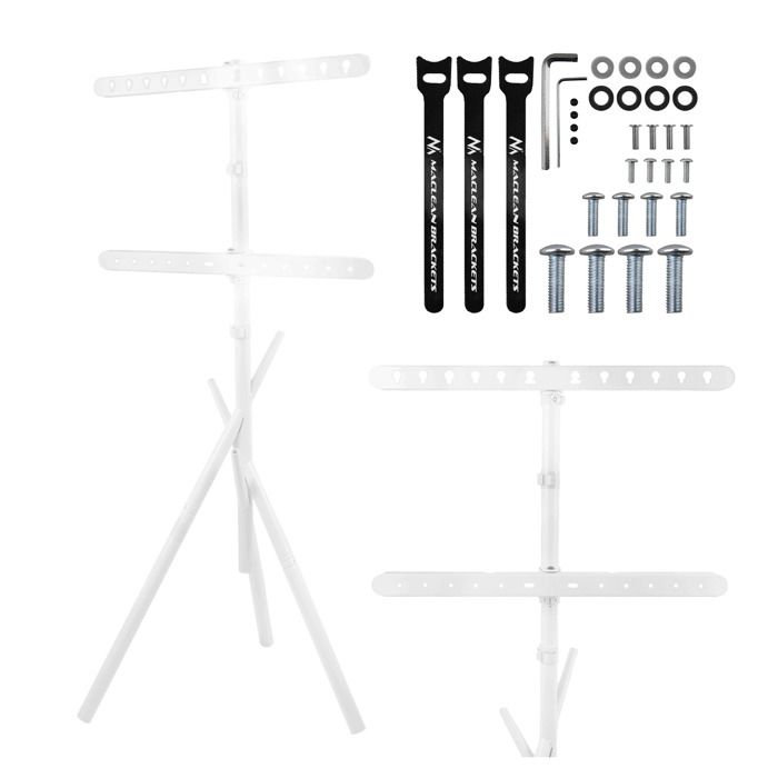 Support TV Maclean - pied au sol 37-80 VESA max. 600x400 max. 60 kg MC-182 W - Blanc