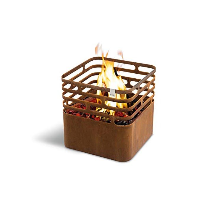 Brasero - HÖFATS - CUBE - Acier Corten - Multifonction (foyer gril tabouret) - Carré