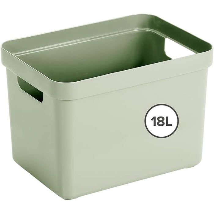 Home Boite de Rangement 18L 35x24 6x24 3cm Panier rangement vert 18L Vert