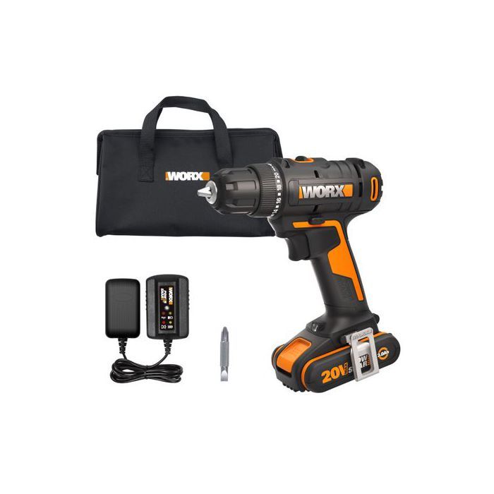 Tournevis sans fil Worx WX100 20 volts avec couple de 30 Nm et mandrin de 10 mm pour le perçage et le vissage - vue 2