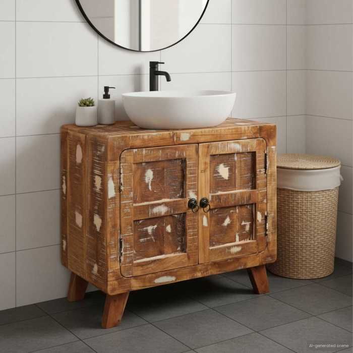 Multicolore Armoire de salle de bain avec étagère avec stockage avec porte - Meuble Rangement LV32381