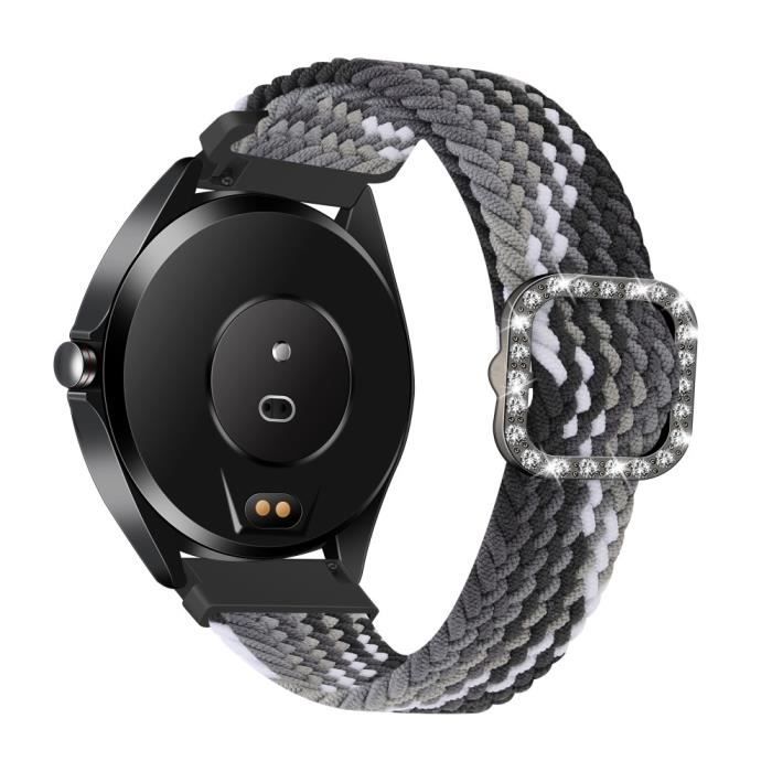 Bracelet Pour Montre Connectee 22mm Tressable Bandeau Strass Pour Samsung Gear S3 Classic S3 Frontier Galaxy Watch 46mm Noire Cdiscount Telephonie