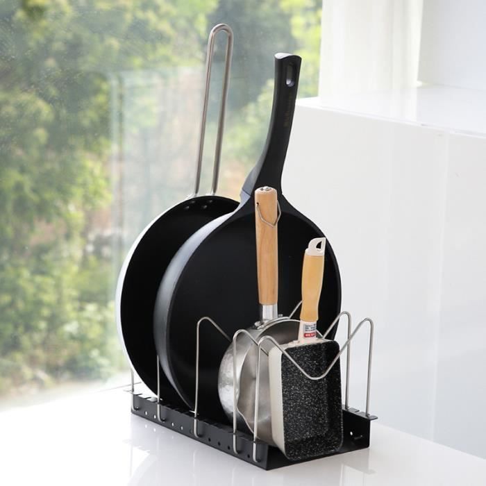 2 Supports De Couvercles De Casseroles PIQIUQIU - Acier Inoxydable Réglable, Organisateur De Rangement Cuisine