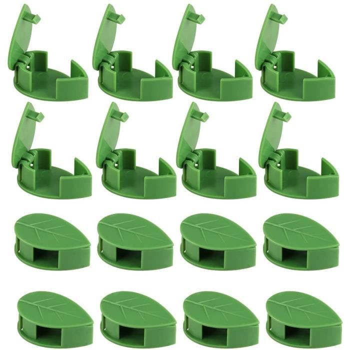 100 Clips Support Plantes Grimpantes - Auto-adhésif 3M - ABS Vert - Pour Vignes Et Câbles - Fixation Murale