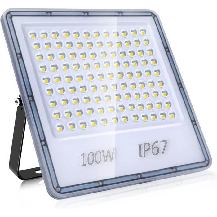 100w Puissant projecteur led extérieur, 6500k 10000 Lm éclairage