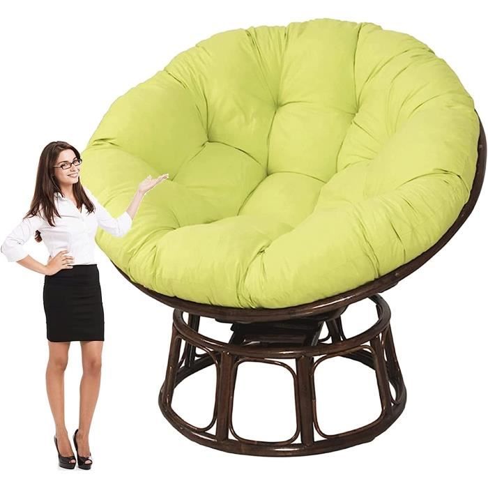 Coussin De Chaise Rond Imperméable - 50x50x5 Cm - Vert Foncé - Pour Intérieur Et Extérieur