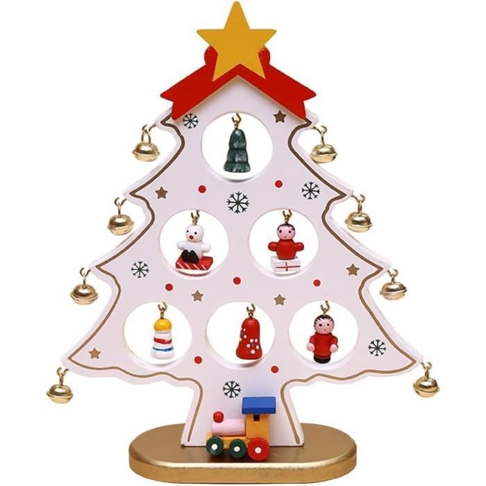 Sapin De Noel En Bois Petit Sapin De Noel Décoré Blanc Avec Suspension