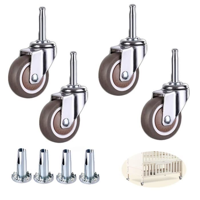 Lot De 4 Roulettes Pivotantes À Tige De 5,1 Cm Avec Freins