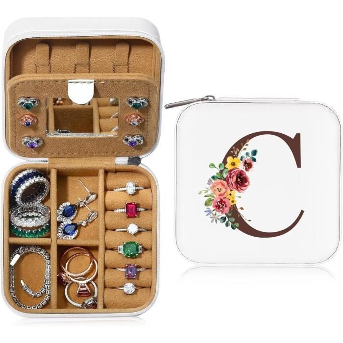 Boîte à Bijoux Cadeau Maman – 2 Niveaux En Simili Cuir Avec Miroir – Message Gravé « Pour Ma Maman » – Idéal Fête Des Mères, Noël, Anniversaire