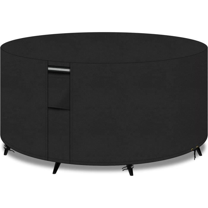 Housse De Salon Jardin Ronde PATIO PLUS 200x105cm - Tissu Oxford 600D Imperméable Et Anti-UV