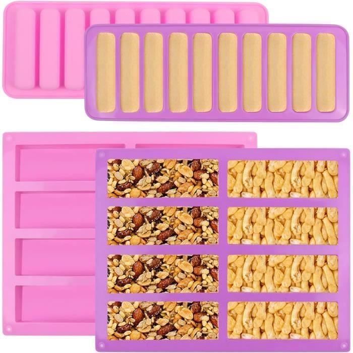 2 Pcs Moule Silicone Rectangulaire Barres Céréales - Financier Chocolat Patisserie Anti-adhérent