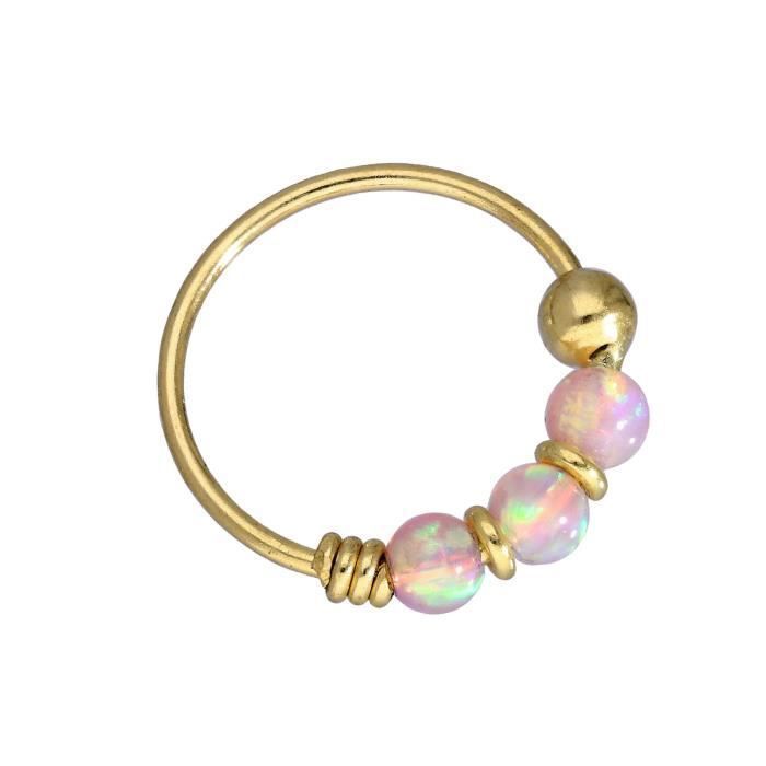 Piercing Nez Vis 9K Or Jaune Massif Coeur En Relief 20 Gauge - Bijou Narine 7mm