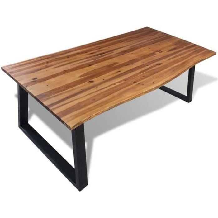 Table de salle à manger 200 x 90 cm Bois d'acacia massif-QIM