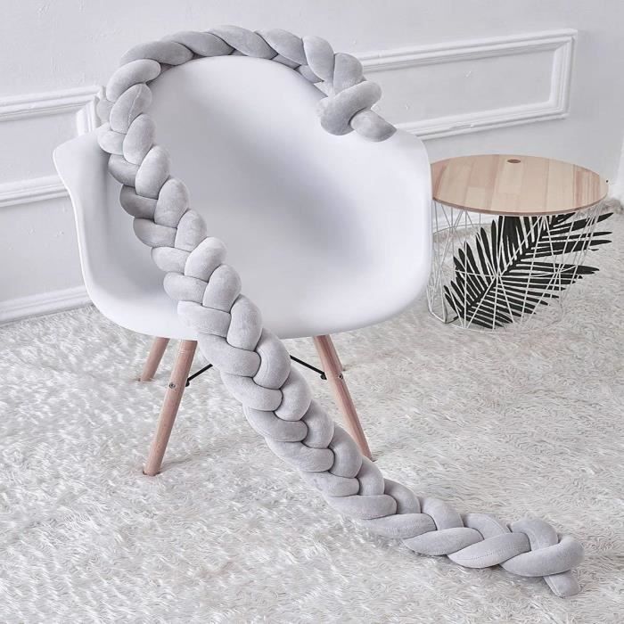 150cm Gris Blanc Vert Tour De Lit 150cm Bebe Coussin Serpent Coussin Tresse Pare Chocs Velours Protection Bebe Securite 100 Fait A Main Doux Et Souple Tours De Lit Bebe