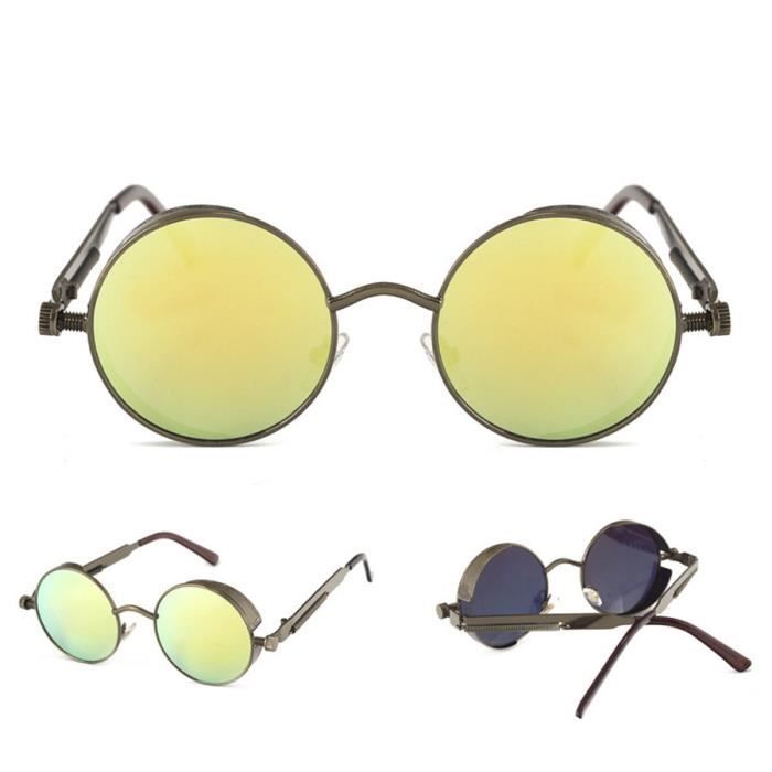 335 Lunettes Homme Rond Carr Vintage Lunettes soleil Mirrored