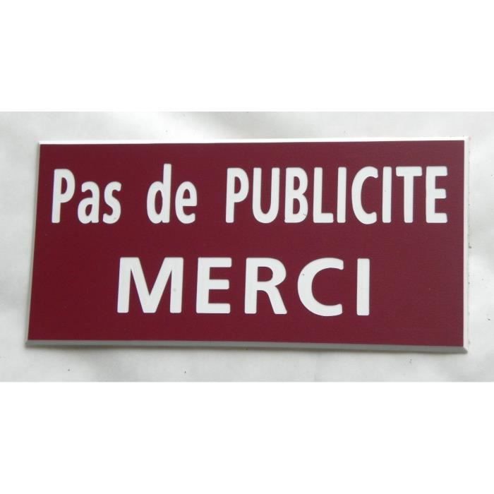 PLAQUE AUTOCOLLANTE /"STOP PUB/"