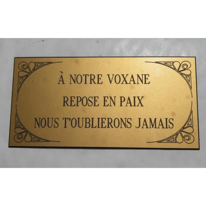 plaque gravée funéraire animaux domestique chien chat 4 lignes enjolivures