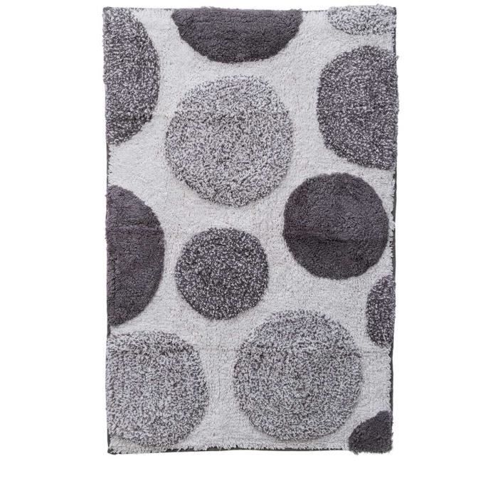 Tapis De Salle De Bain Blanc Et Gris Blanc Achat Vente