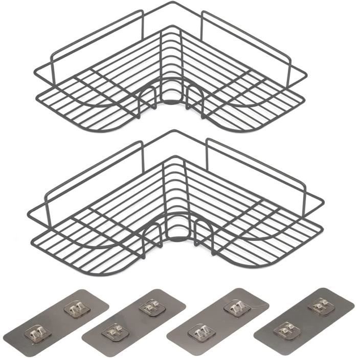 Crochets Adhésifs Pour Étagère Douche - Lot De 10, 6x14 Cm, Support D'Angle Puissant, Sans Perçage - 3