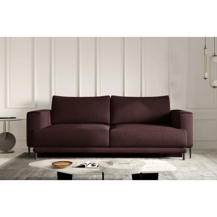 Canapé 3/4 places convertible et espace de rangement marron en tissu de qualité DANY Canapé 3/4 places convertible et espace de rangement marron en tissu de qualité DANY