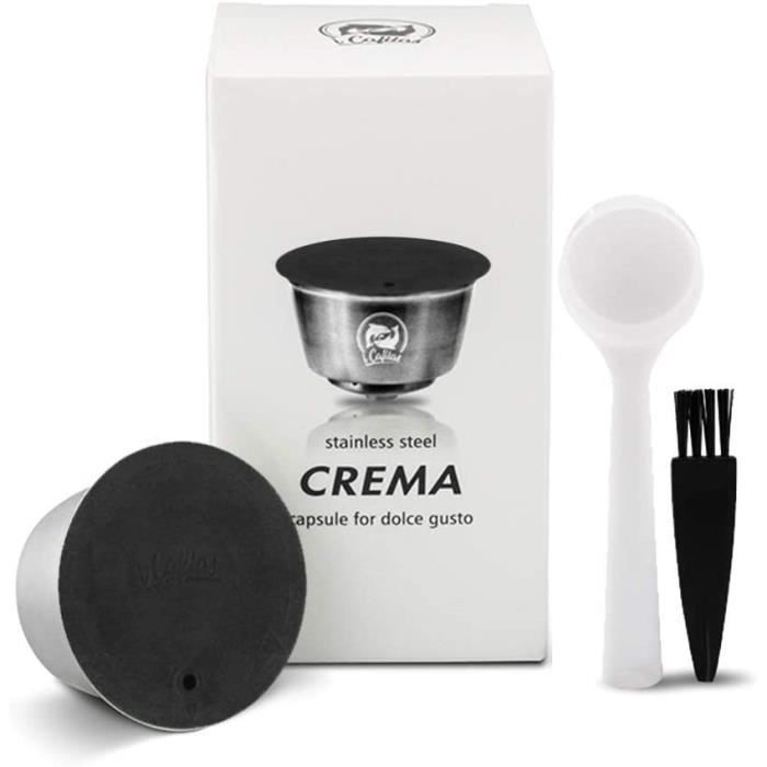 Capsule De Café Réutilisable Pour Machine Dolce Gusto, Dosettes Filtrantes Rechargeables En Acier Inoxydable Pour Café Et Mousse De Lait Avec Couvercle En Silicone  15