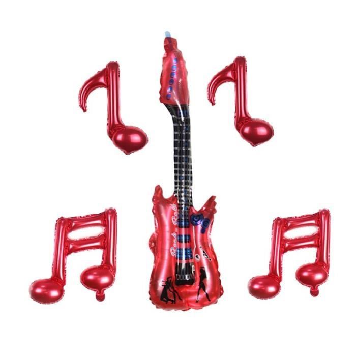 Ensemble De Ballons A Musique Notes De Guitare A Air Decorations De Mariage D Anniversaire De Fete Prenatale Rouge Fa Cdiscount Maison