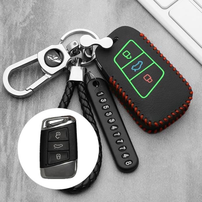 Étui à Clés Cuir Véritable PLABBDPL - Porte-Clés Homme Avec Compartiment à Monnaie