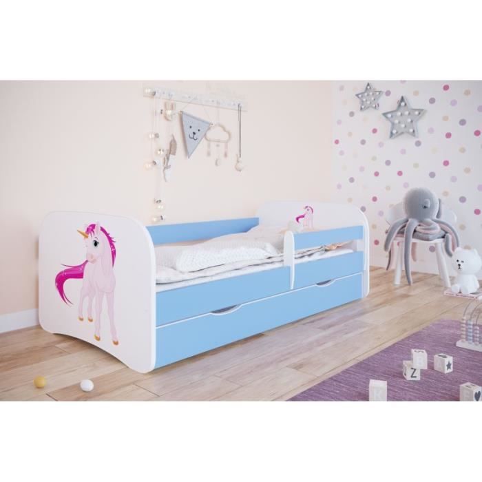 Lit enfant Kocot Kids Babydreams bleu licorne 80x180 - sans tiroir ni matelas Lit enfant Kocot Kids Babydreams bleu licorne 80x180 - sans tiroir ni matelas