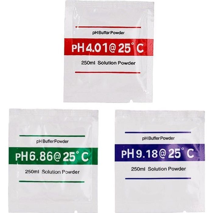 JunYe 3Pieces lot Poudre Tampon PH pour Test Mètre Mesurer Calibration PH 4.00 6.68 9.18 A 