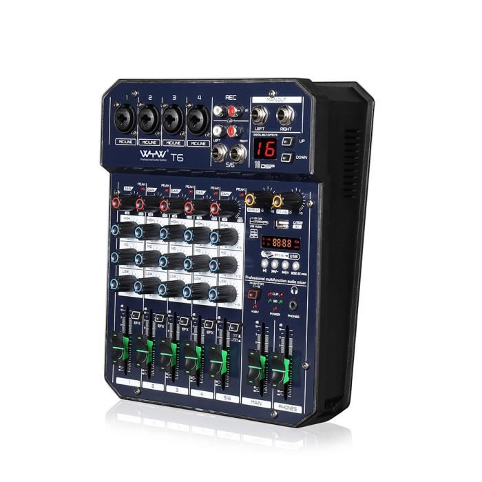 WENYANWEN Table de Mixage bluetooth Mini Audio-1 sortie stéréo-USB