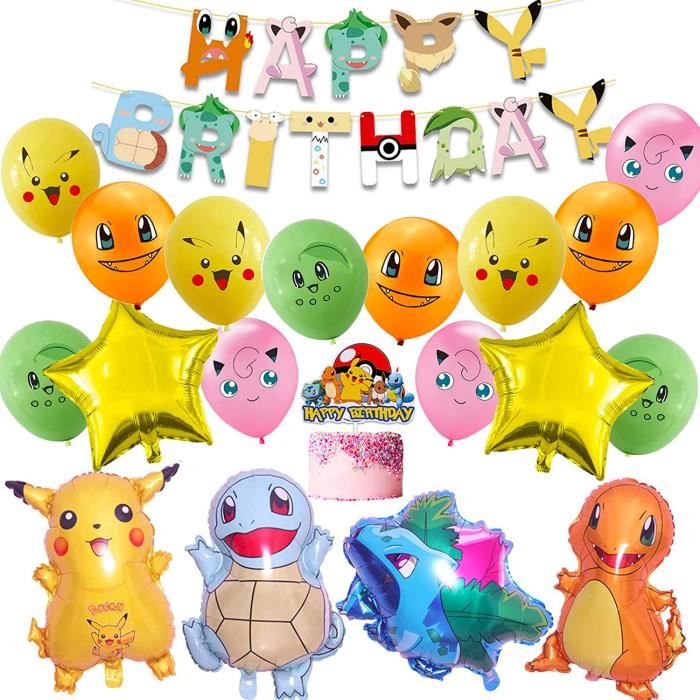 Kit De Fete D Anniversaire Pokemon Decoration D Anniversaire Avec Banniere Pikachu Ballons Decoration D Anniversaire Pour Enfa Cdiscount Maison