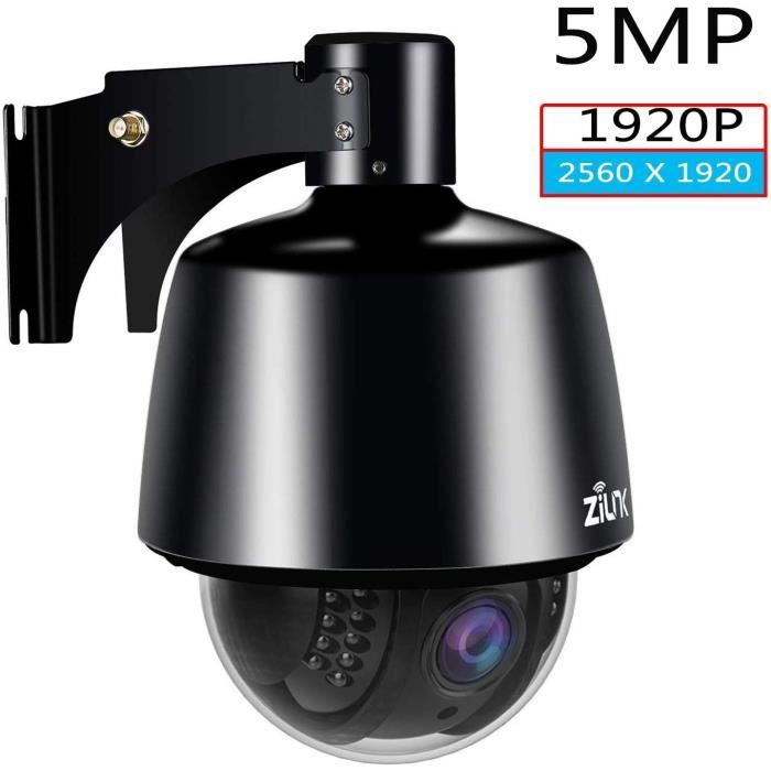ZILNK PTZ Caméra IP 5MP Dôme sans fil extérieur, Surveillance