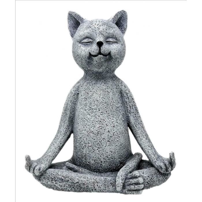 Statue Jardin en Pierre, Ornement Bouddha De Chat, Statue Chat De  Méditation en Plein Air, Statue De Chat Méditation Art Extérieur -  Cdiscount Maison