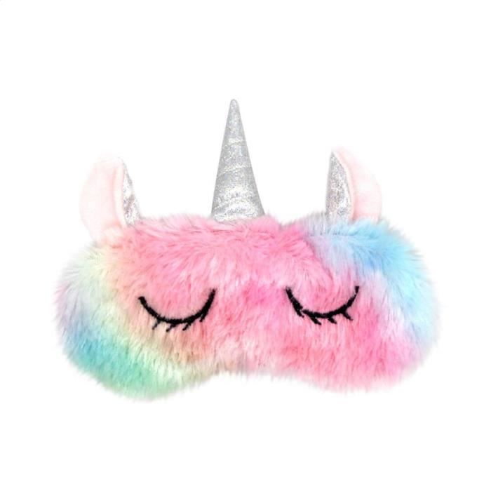Licorne Corne Douce Bandeau 2 Pi/èce Mignon Peluche Licorne Bandeau Couverture De Loeil 3D Cartoon Voyage Eye Patch Corne Dor/ée, Coin Argent