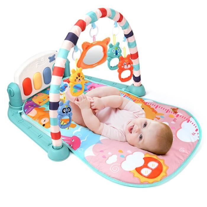 Tapis D Eveil Tapis D Activite Pour Bebe De 0 A 12 Mois Tapis De Developpement Hochets Souples Jouets Musicaux Qwz Type Green Cdiscount Puericulture Eveil Bebe