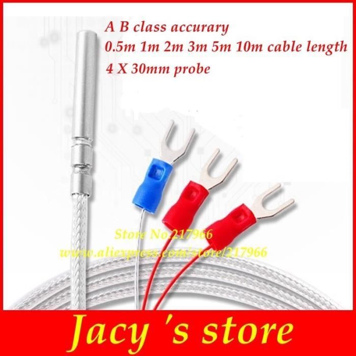 Lot De 2 Thermocouples étanches Type K - Sonde Température 0-800°C - Filetage M8 - Câble Isolé 1,5 M - Pour Contrôleurs De Température