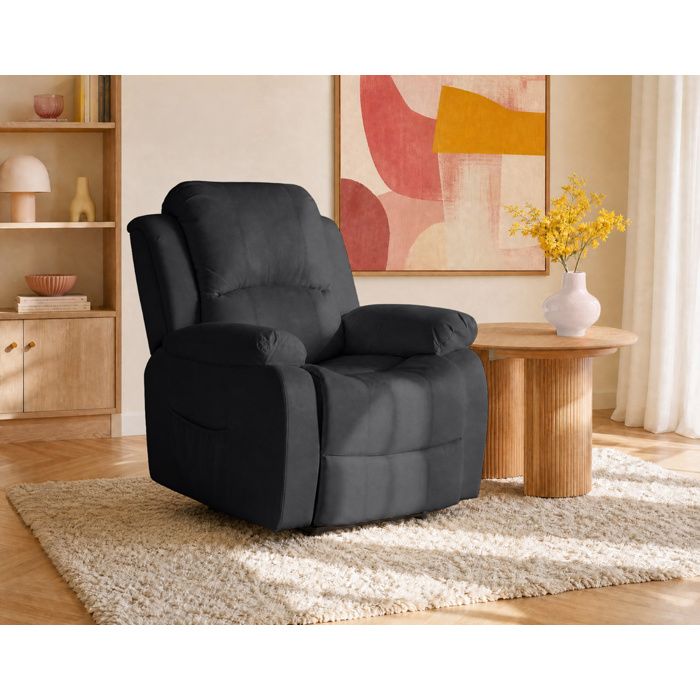 Armand - fauteuil relax électrique en simili - Noir