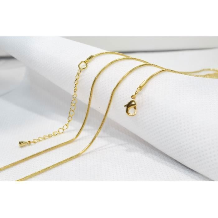 Chaîne de Cou - Femme - Acier - Doré - Maille Serpentine - 120 cm